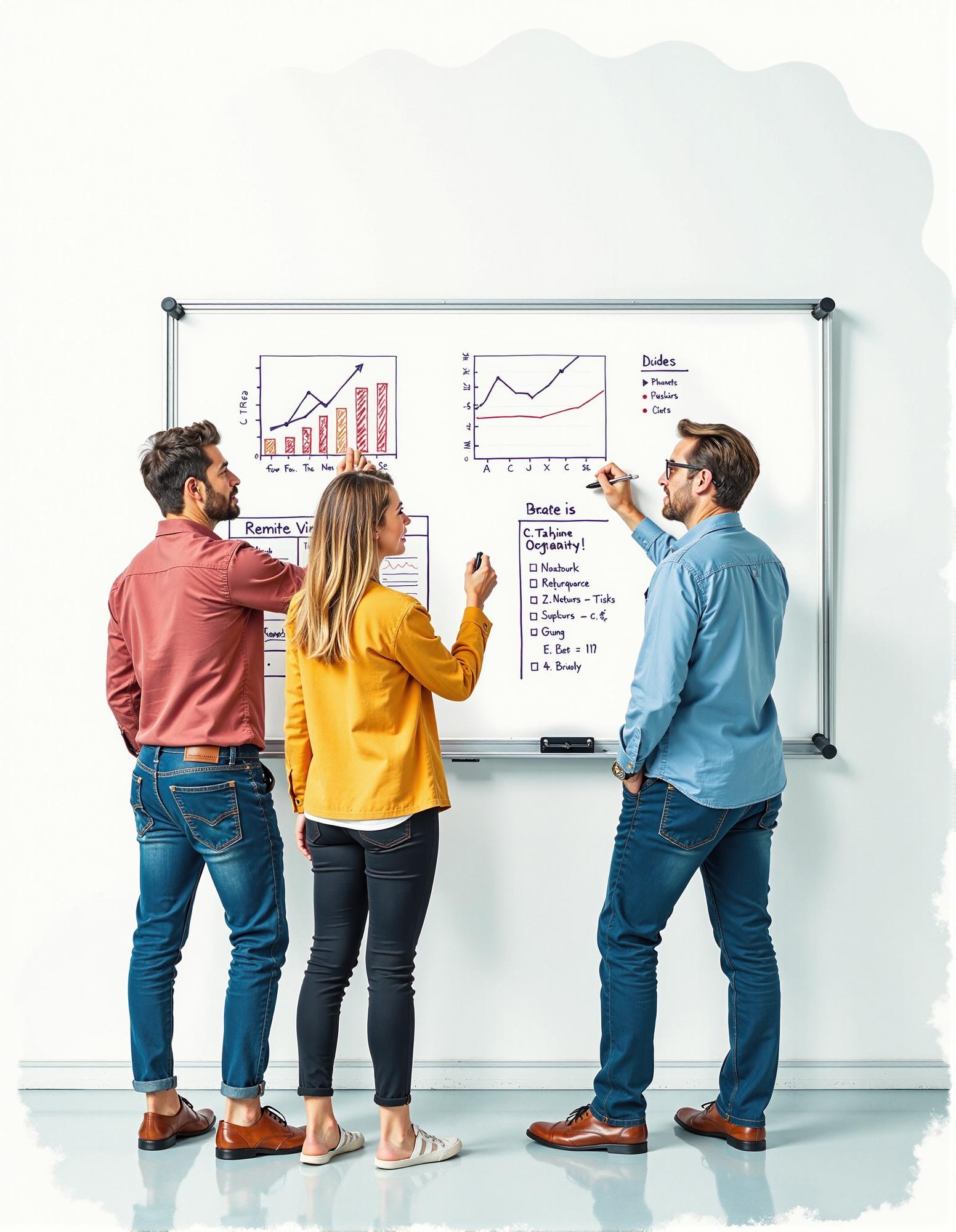 Workshop Teilnehmer schauen auf Flipchart