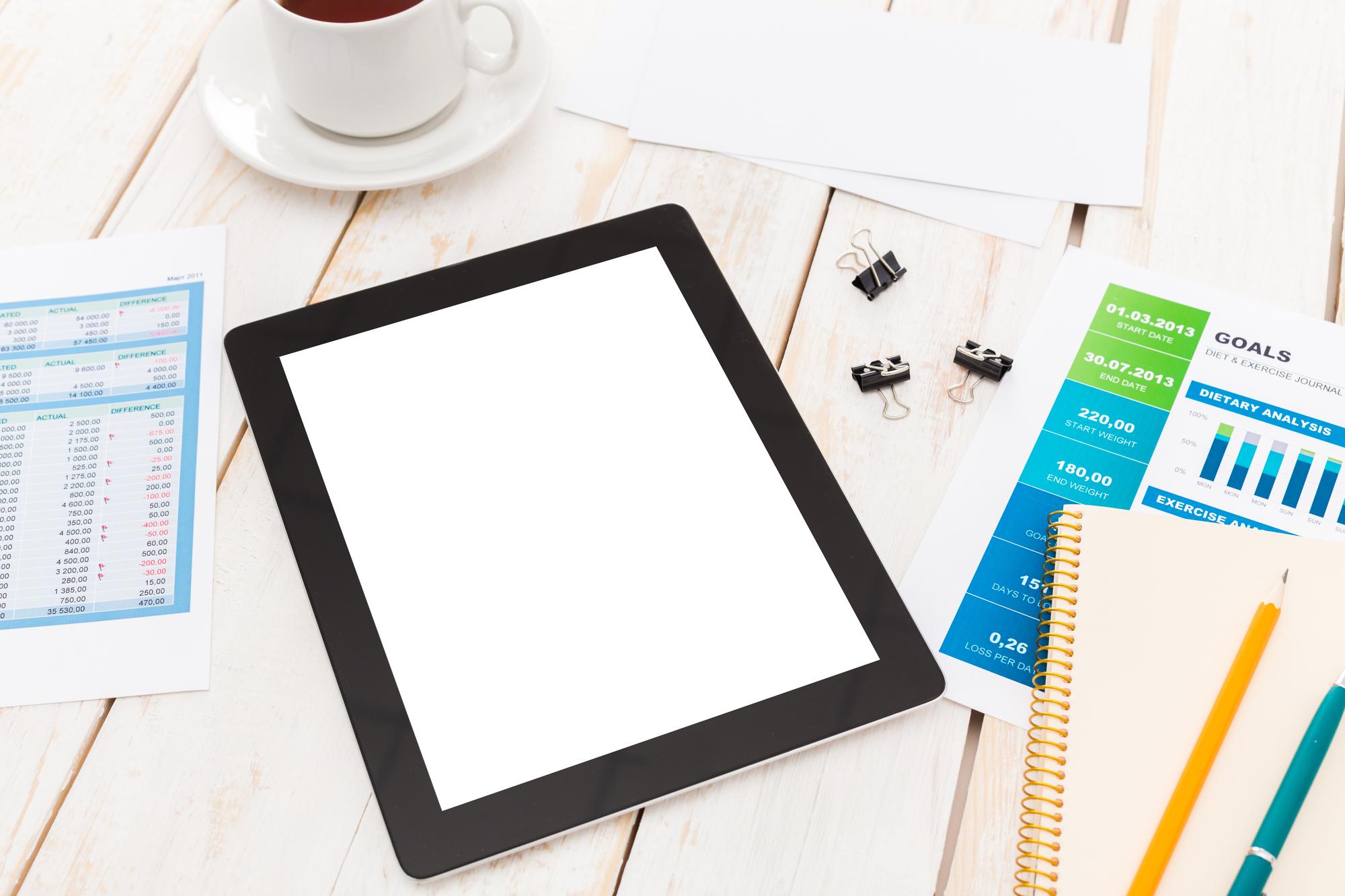 Budget-Vorlage auf Tablet